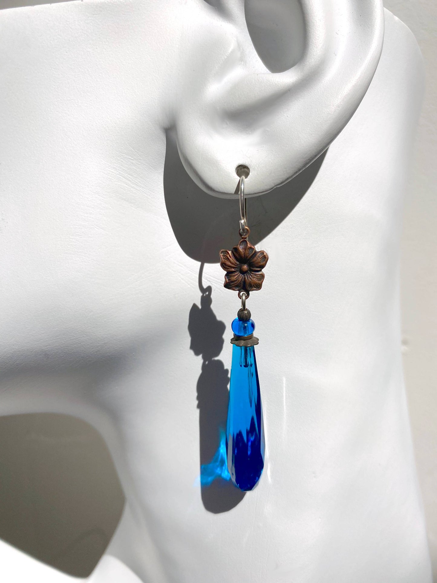 Long Turquoise Prism Drop Earrings