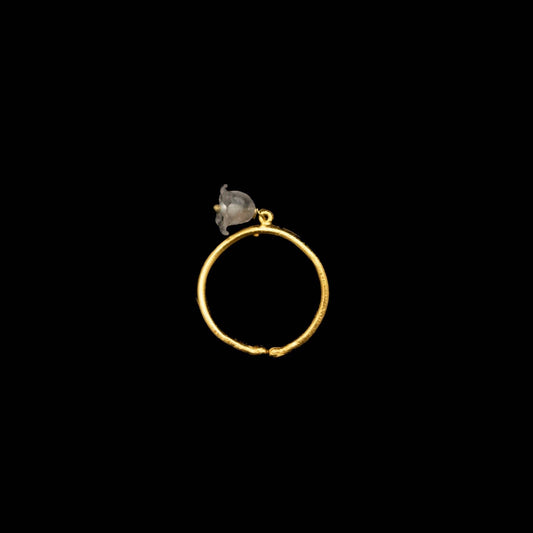 Lily of the Valley Single Pearl Adjustable Ring