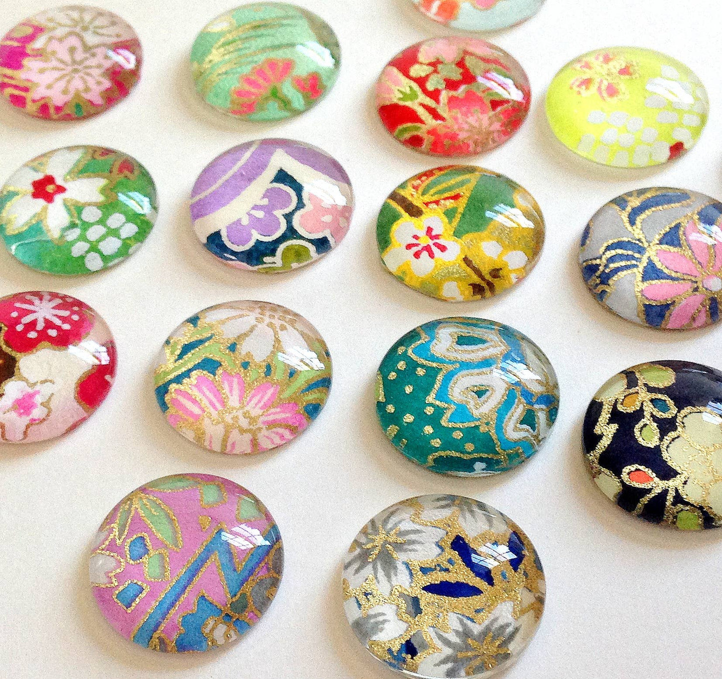 Magnet - Japanese Chiyogami Circles - set of 4
