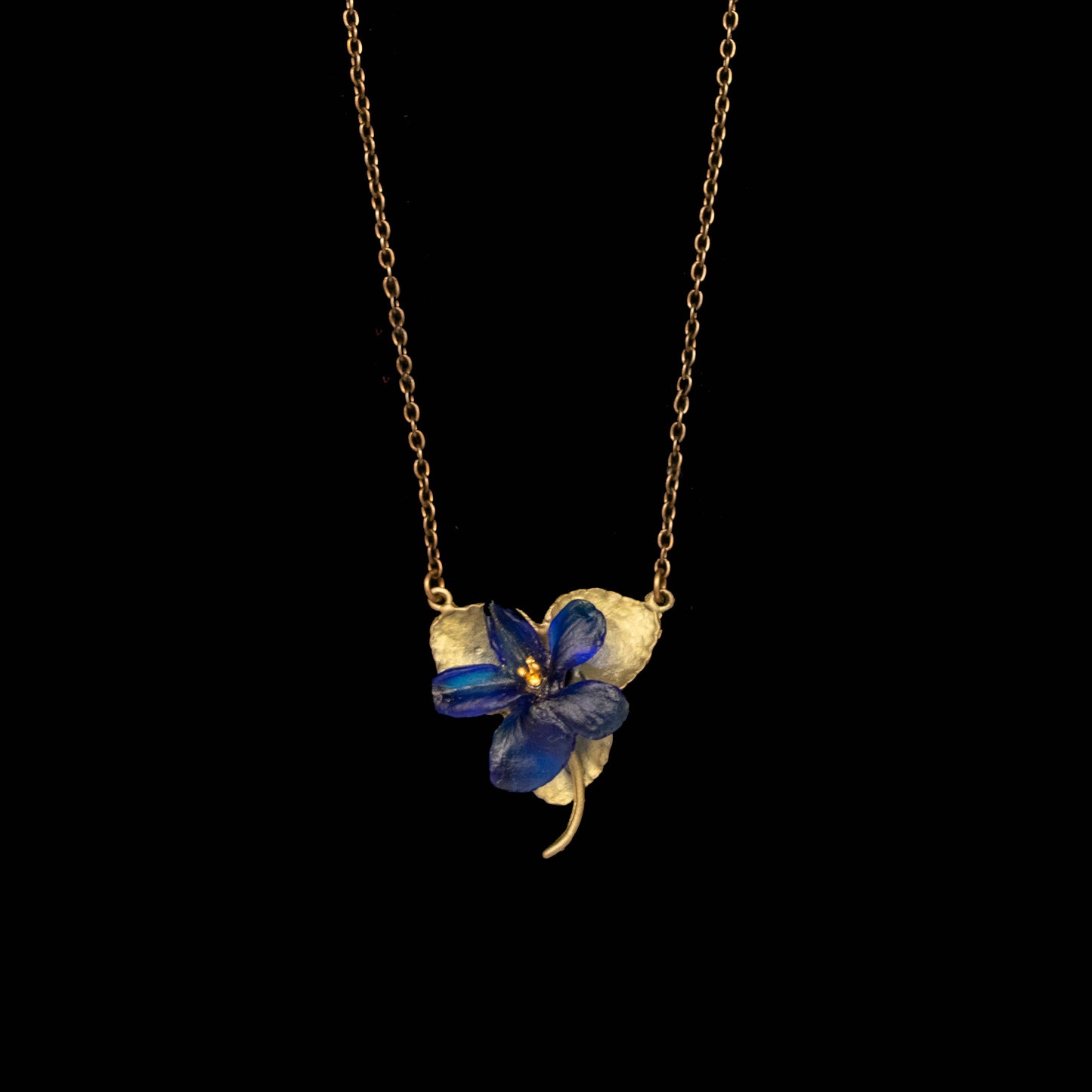 Wild Violet Single Flower Pendant - 16" Adj.