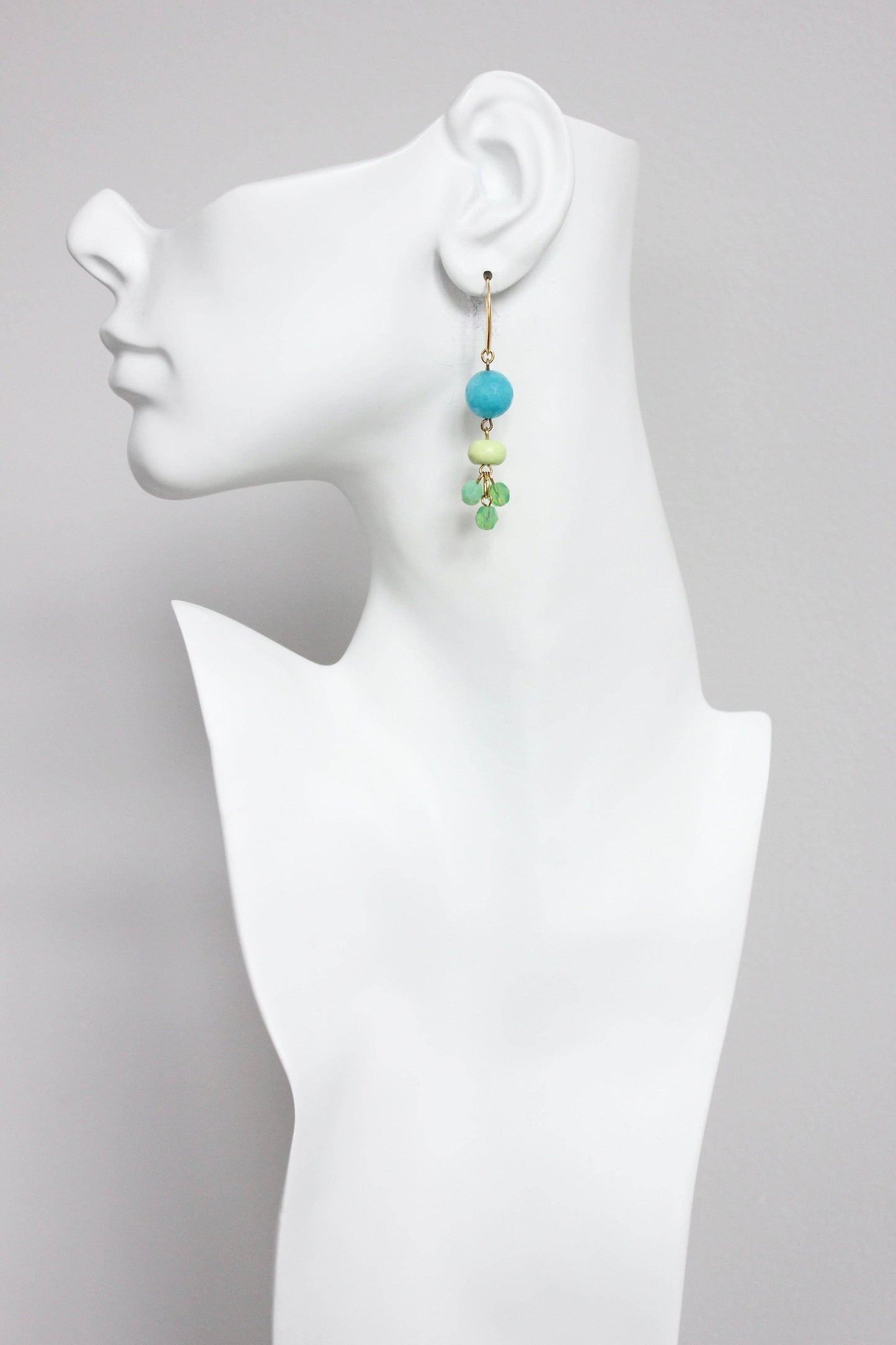 Aqua and Mint Dangle Earrings