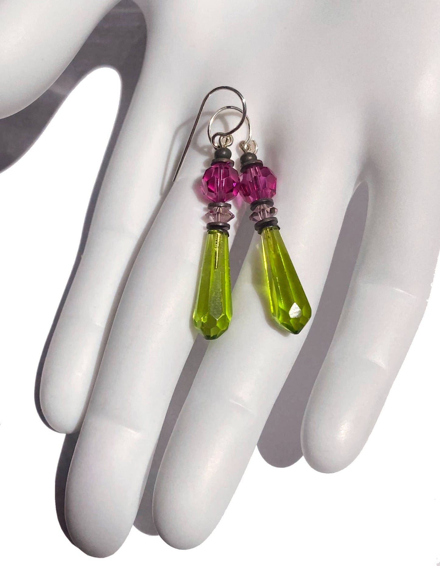 Opera Prism Earrings in Citrus Green