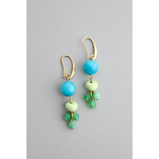 Aqua and Mint Dangle Earrings