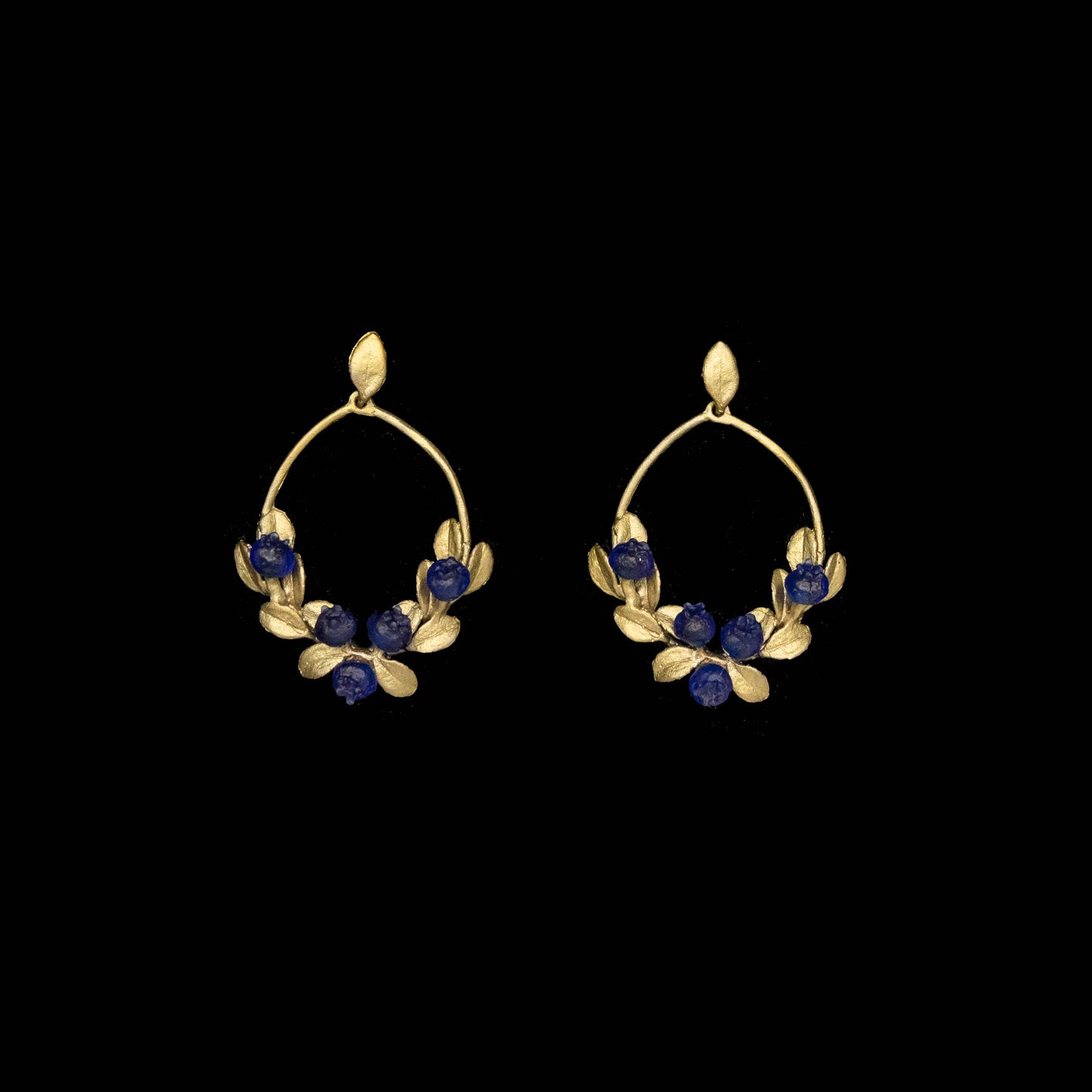 Petite Blueberry Oval Post Earrings