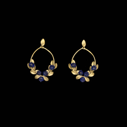 Petite Blueberry Oval Post Earrings