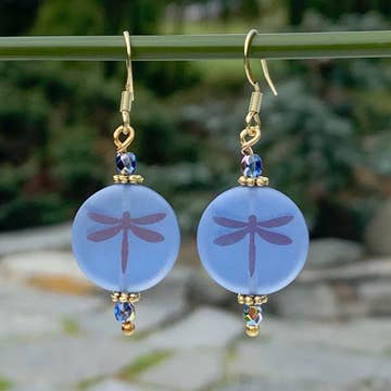 Etched Dragonfly Earrings