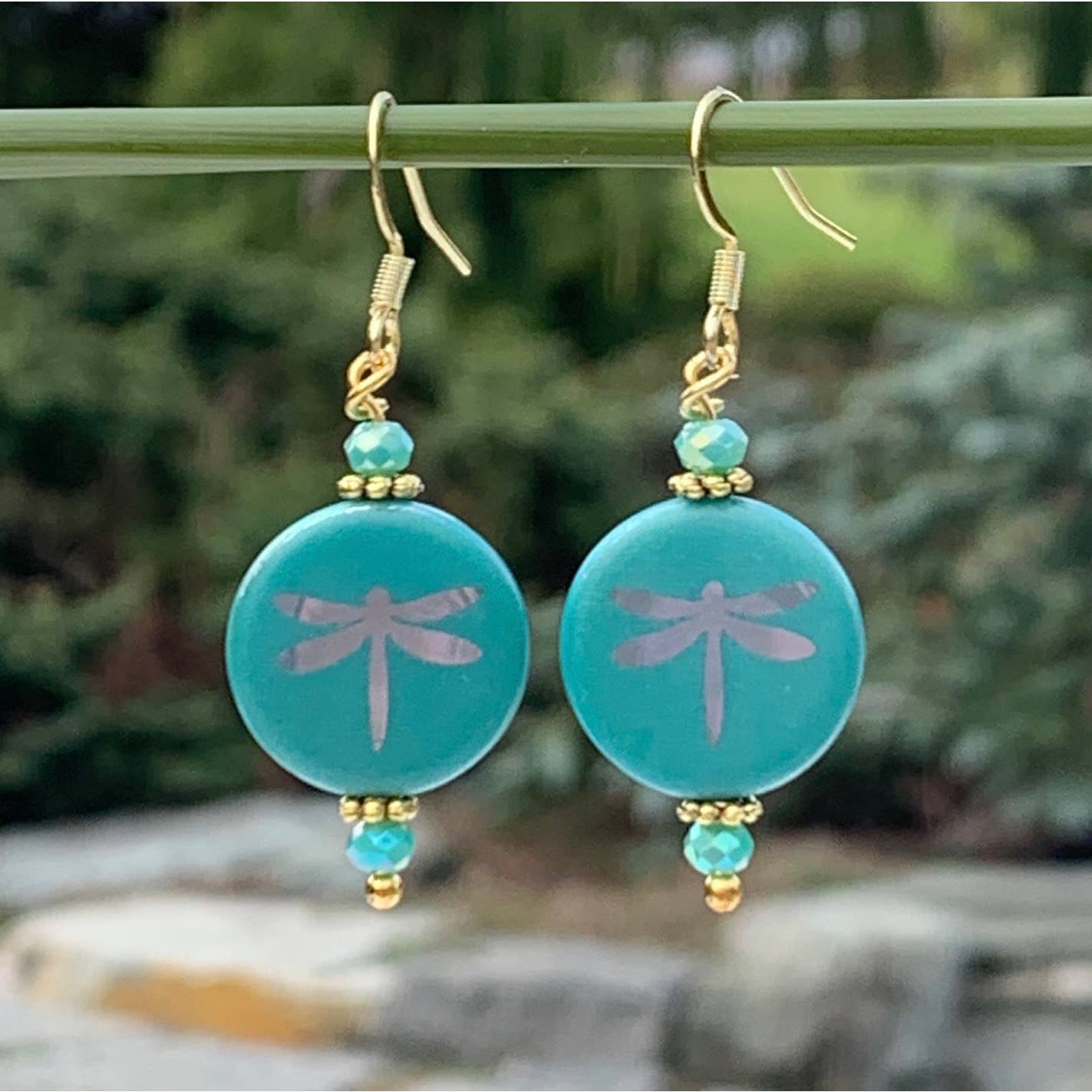 Etched Dragonfly Earrings