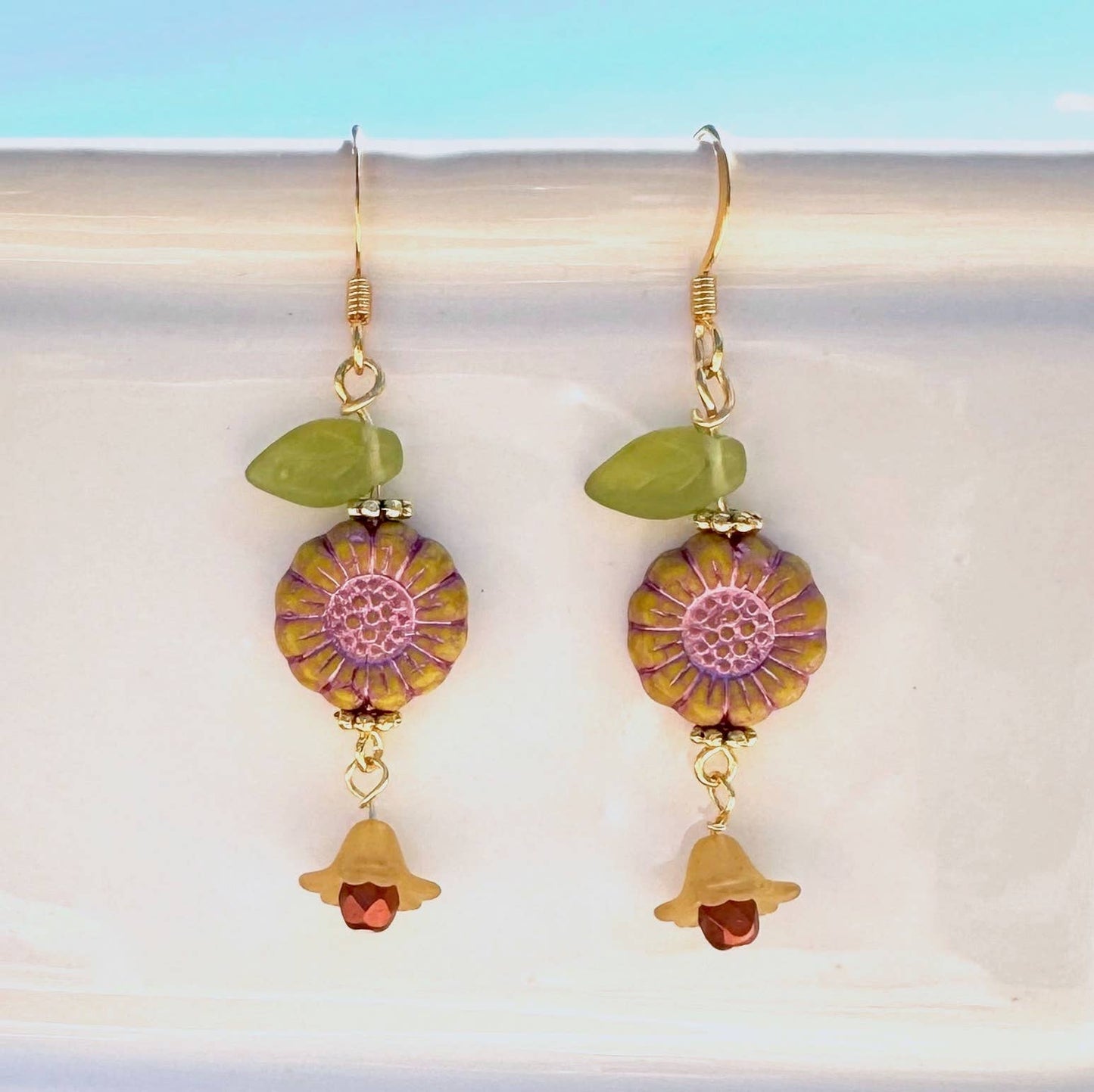 Spring Flower Glass Earrings