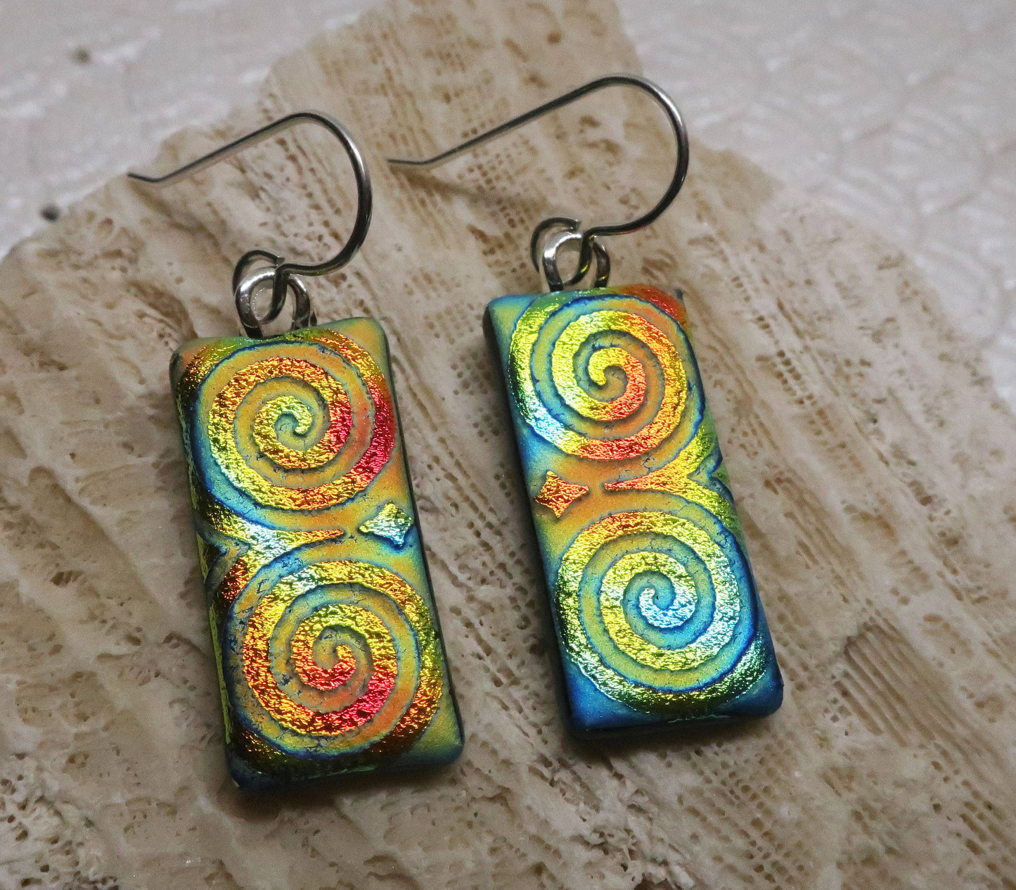 Spiral Dichroic Earrings