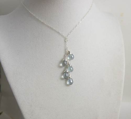 Cascade Necklace with Blue Glass