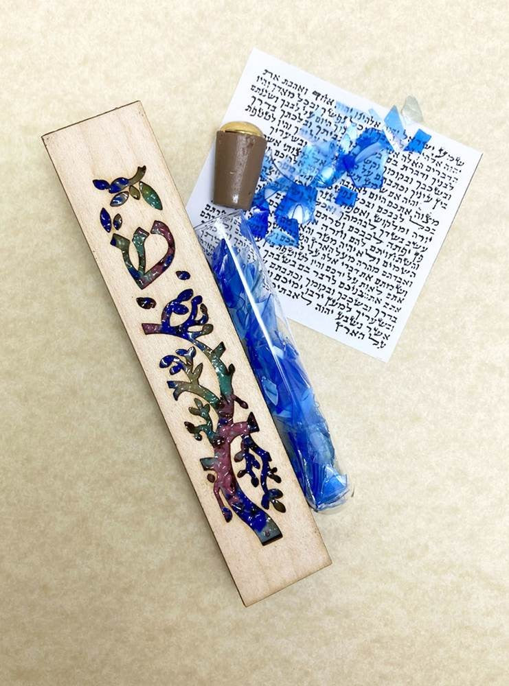 Tree of Life Wedding Shards Mezuzah
