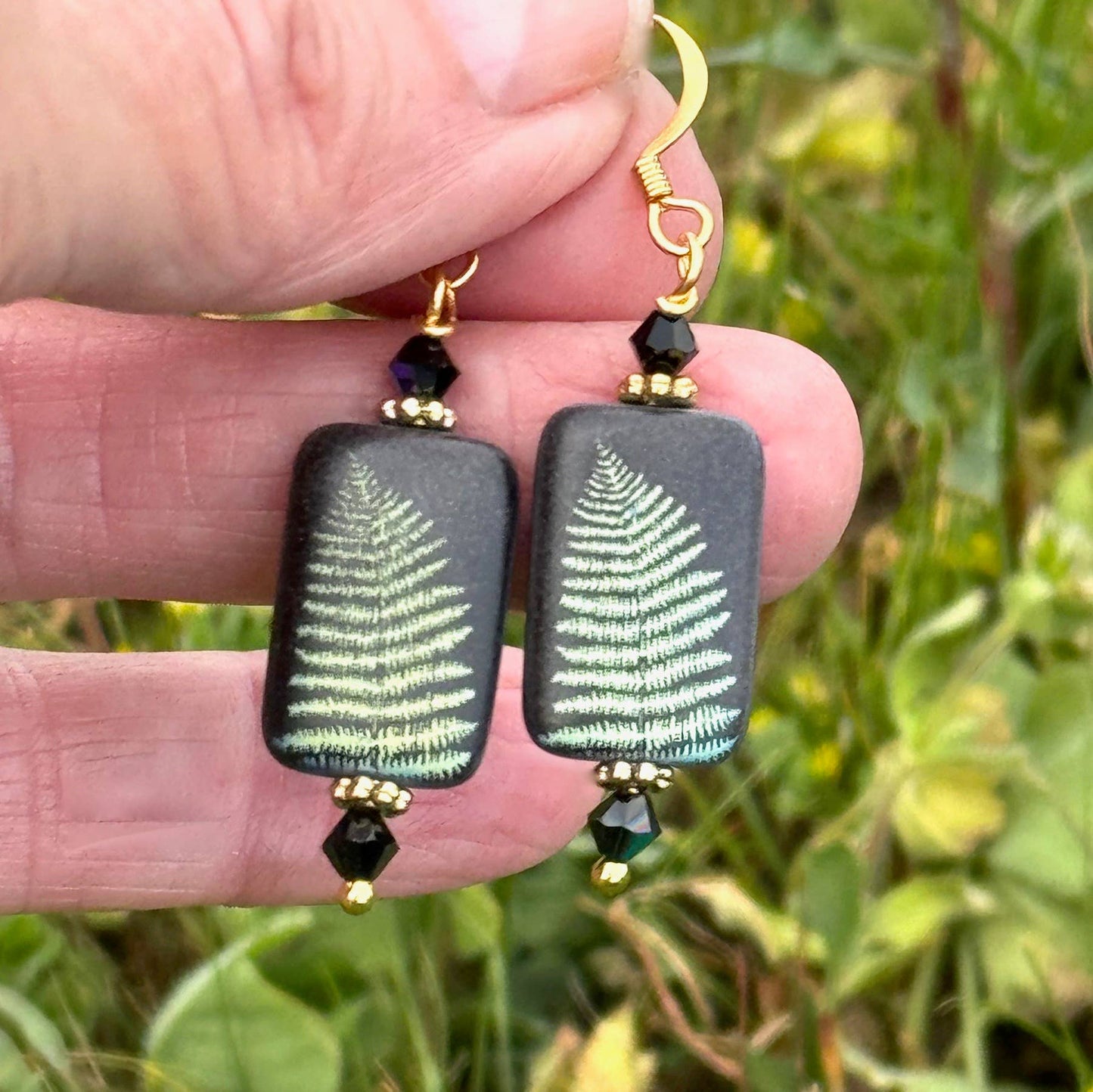 Etched Fern Earrings