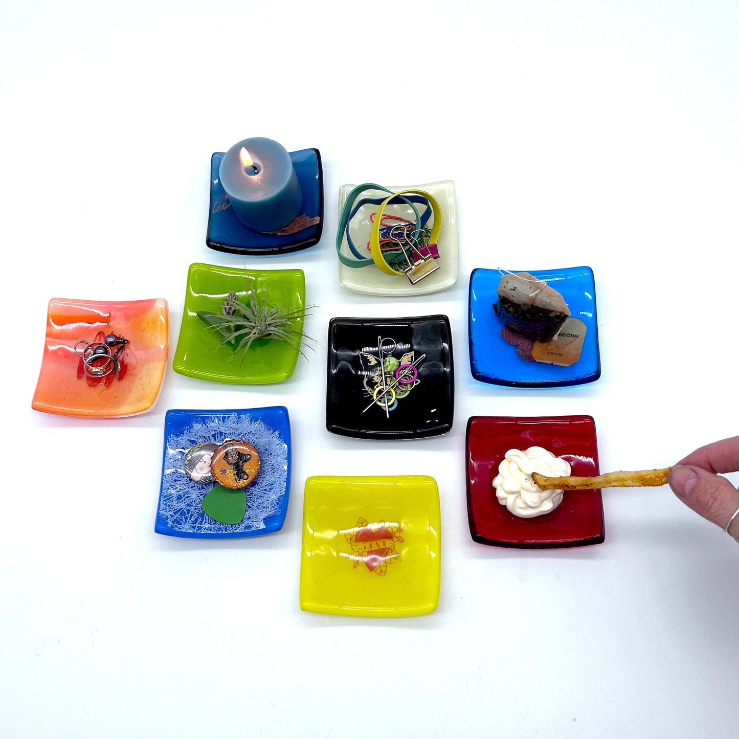 Enameled Glass Trinket Dish - Honeybee