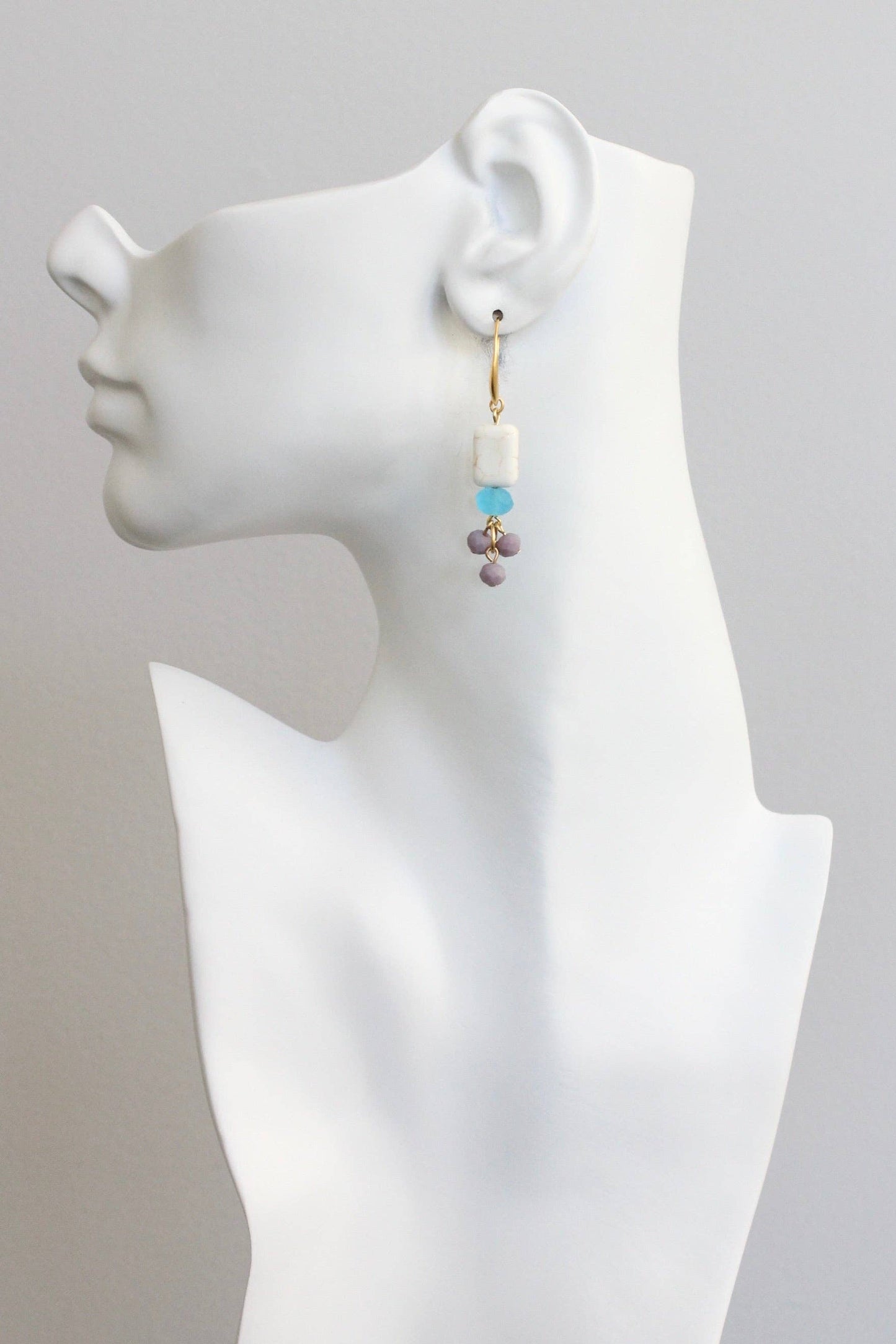Dangle Lavender and Capri Blue Earrings