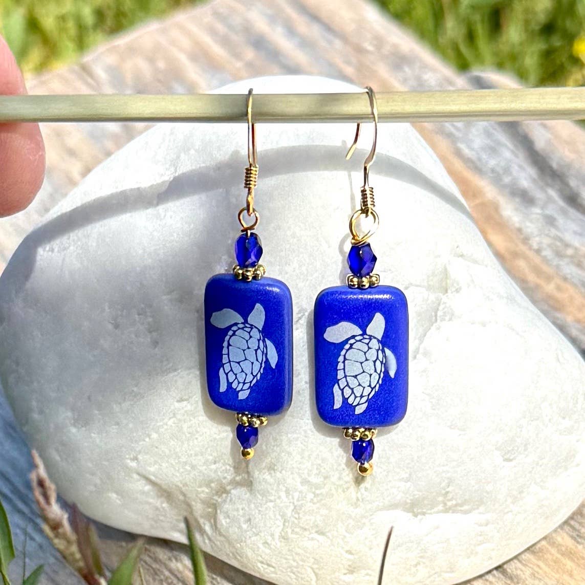 Etched Turtle Earrings