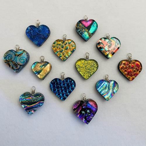 Dichroic Glass Heart Pendant