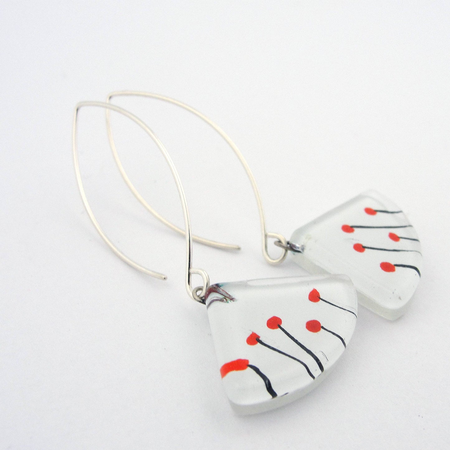 Fan Earrings in Momo Poppies