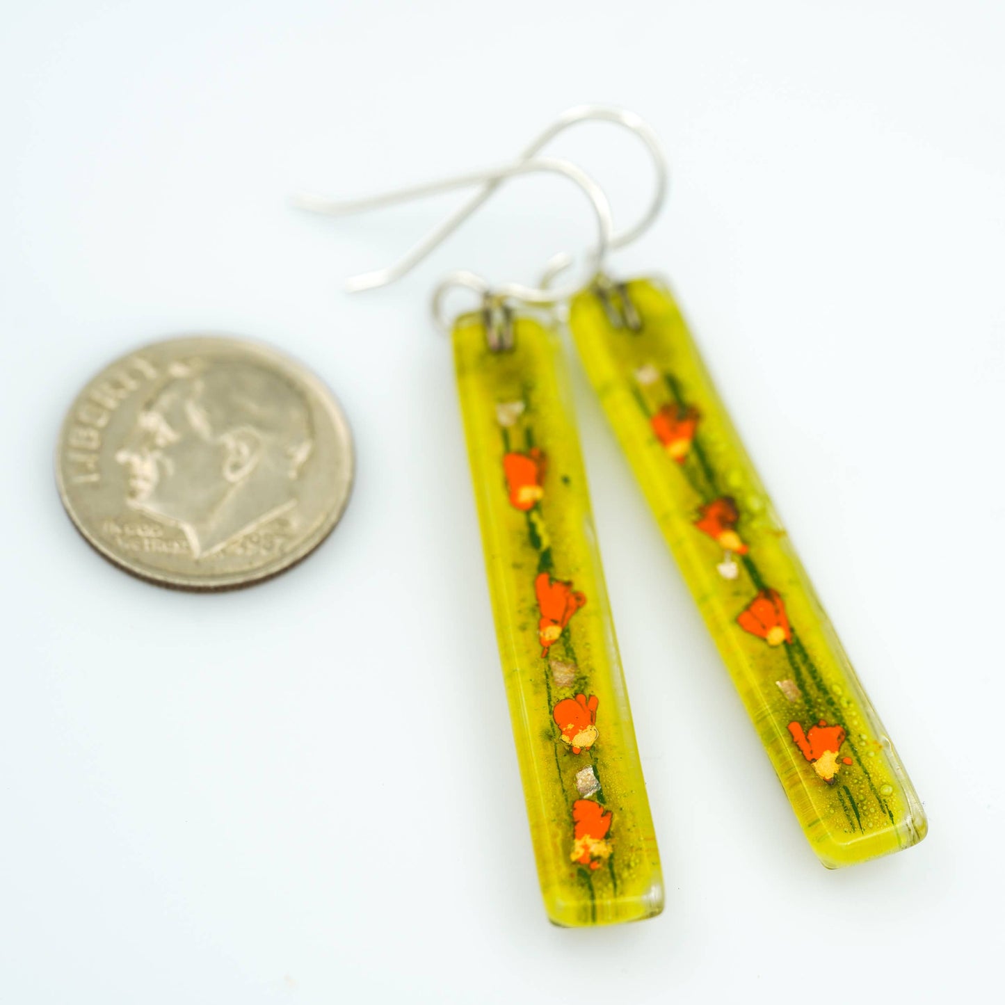 Bar Earrings - Golden Poppies