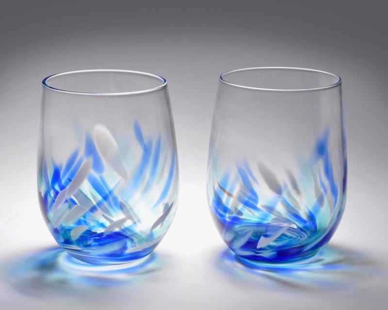 Vino Breve Blue Stemless Wine Glasses