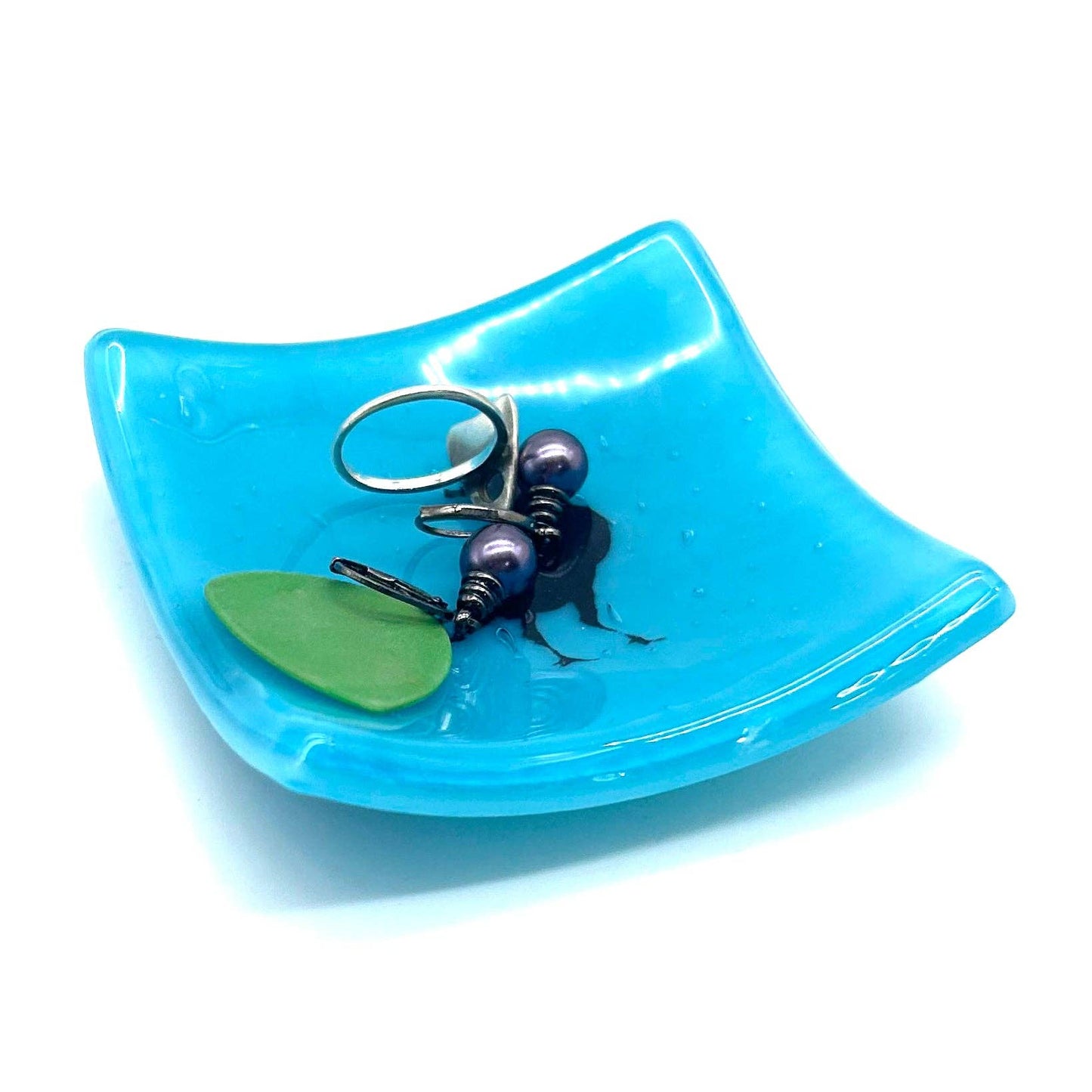 Trinket Dish - Crow | 2.75" Fused Glass