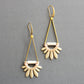 Cream & Pink Glass Earrings