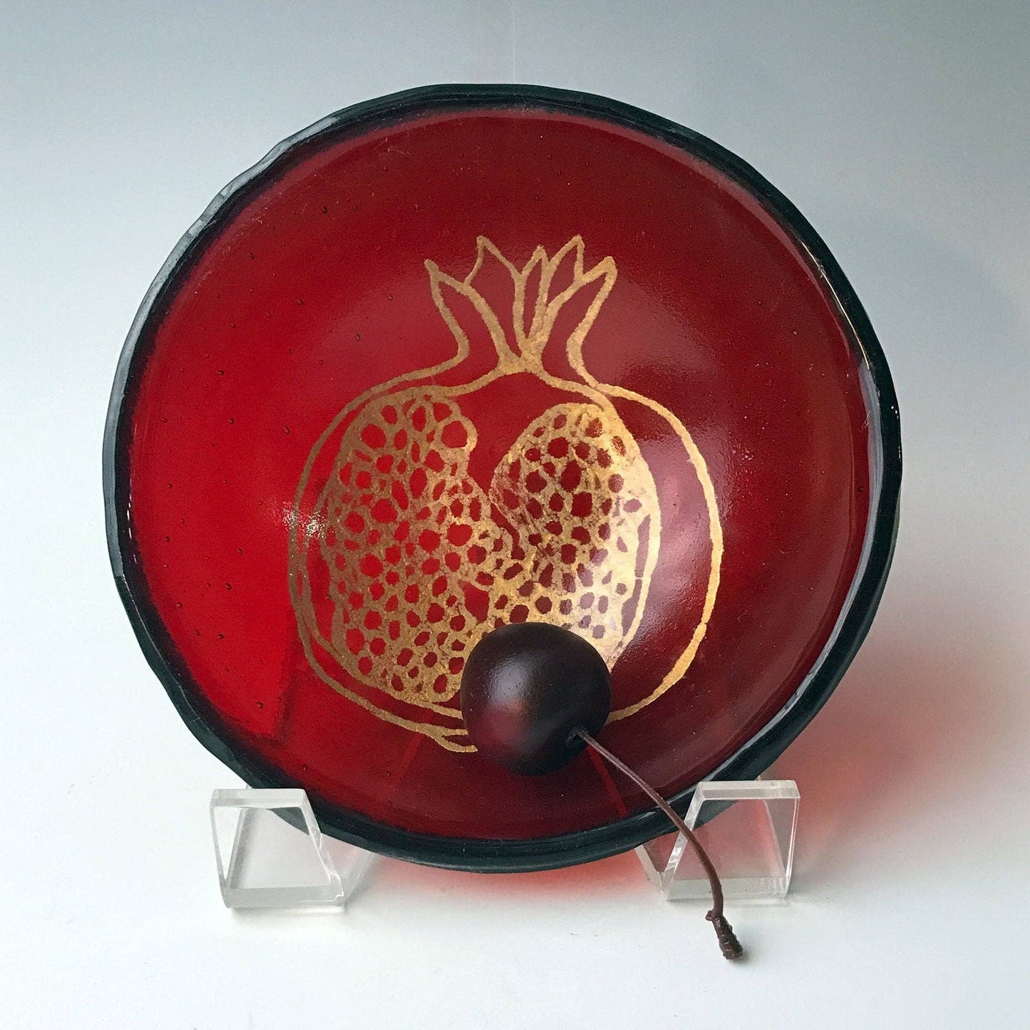 Enameled Glass Bowl - Pomegranate