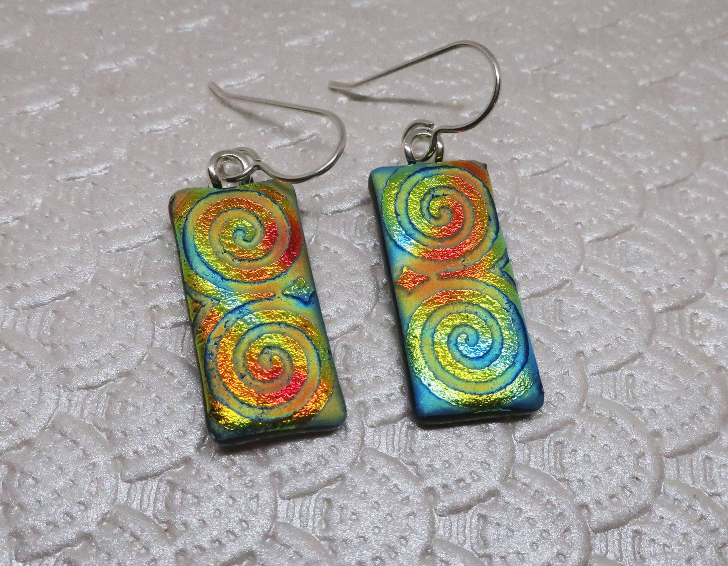 Spiral Dichroic Earrings