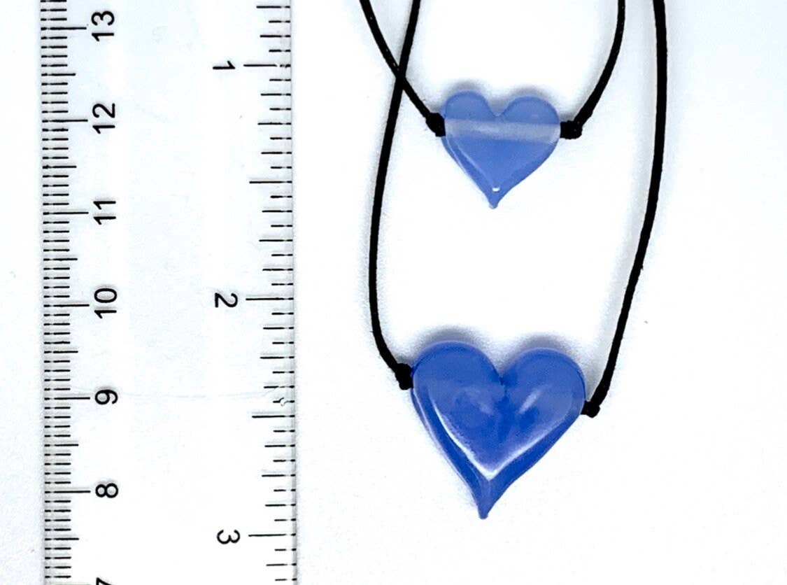 Confetti Flameworked Glass Heart Necklace