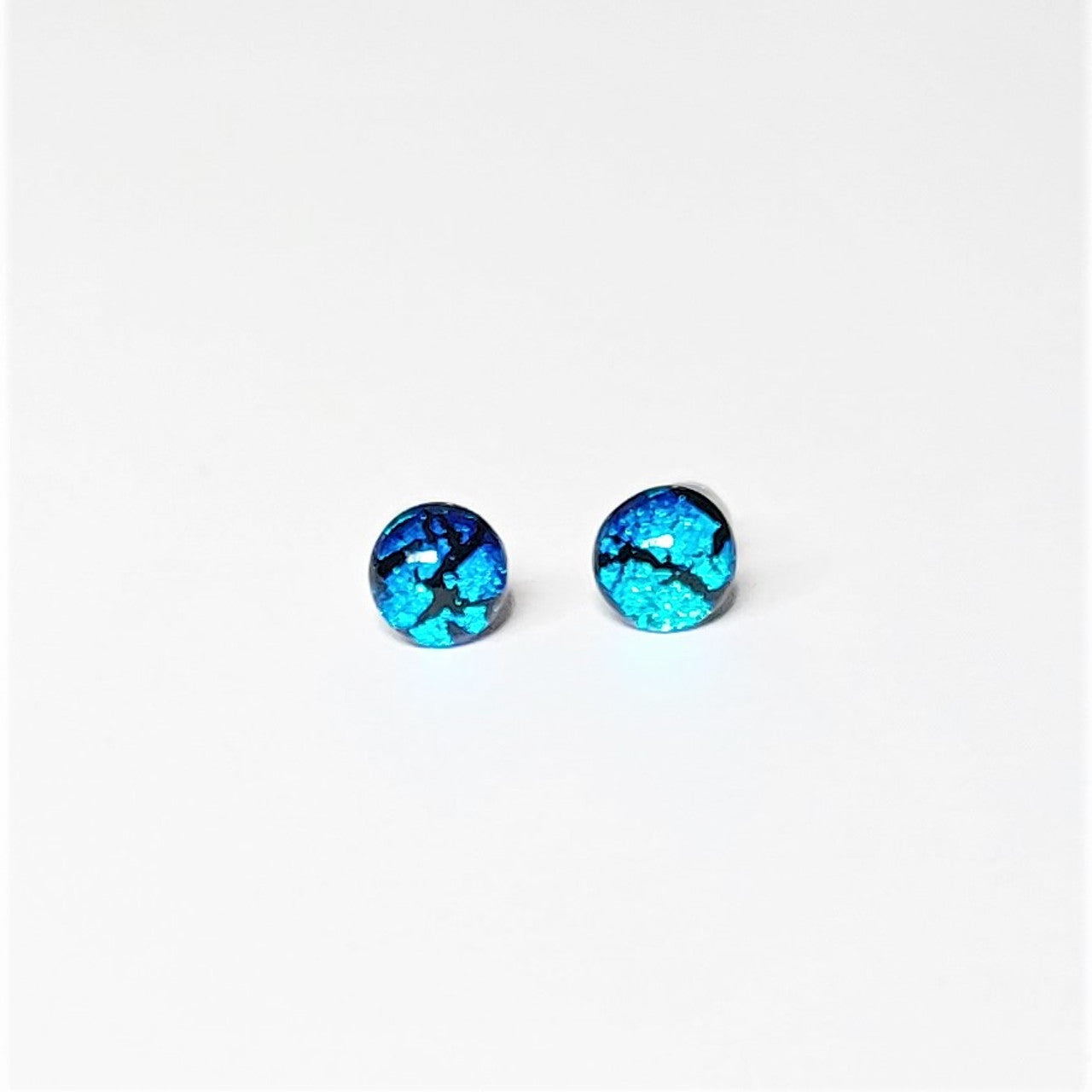 Dichroic Stud Earrings - Round