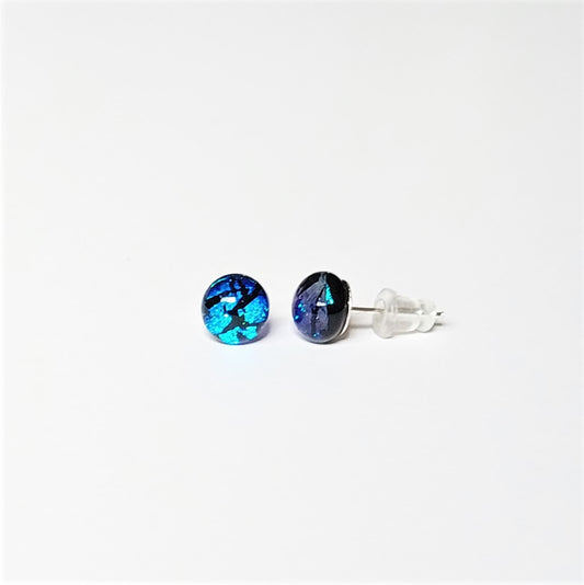 Dichroic Stud Earrings - Round