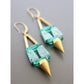 Turquoise & Green Glass Spike Earrings
