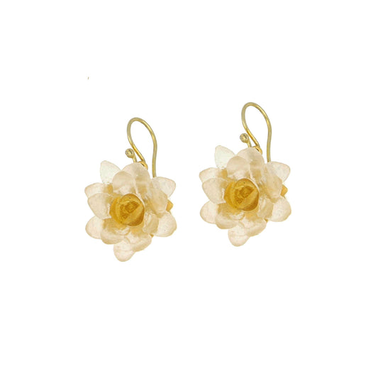 Water Lily Flower Wire Earrings