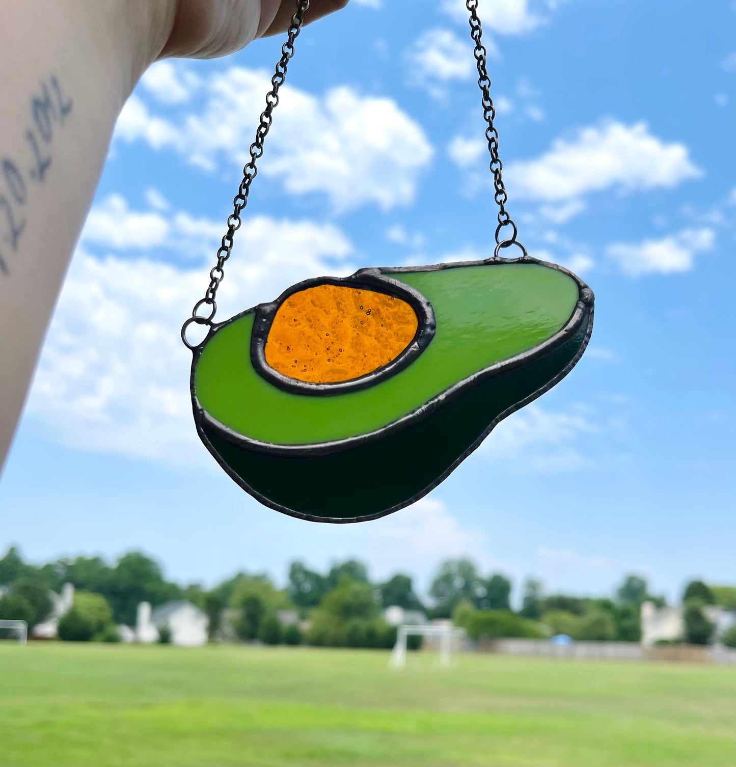 Stained Glass Avocado Suncatcher