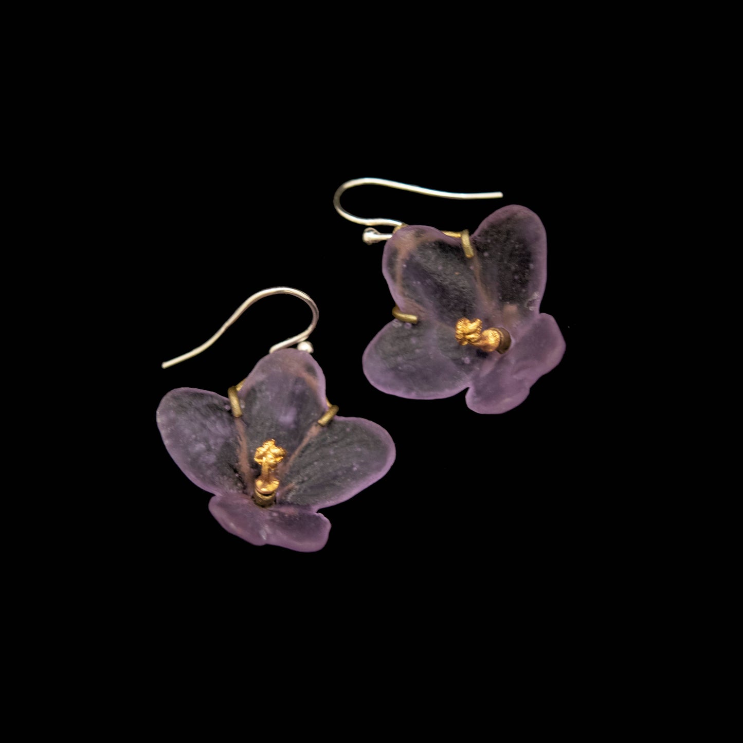 African Violet Wire Earrings