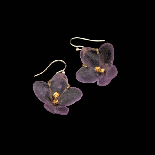 African Violet Wire Earrings