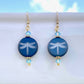Etched Dragonfly Earrings