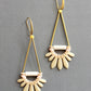 Cream & Pink Glass Earrings