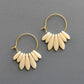 Glass Fringe Hoops - Cream