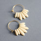 Glass Fringe Hoops - Cream