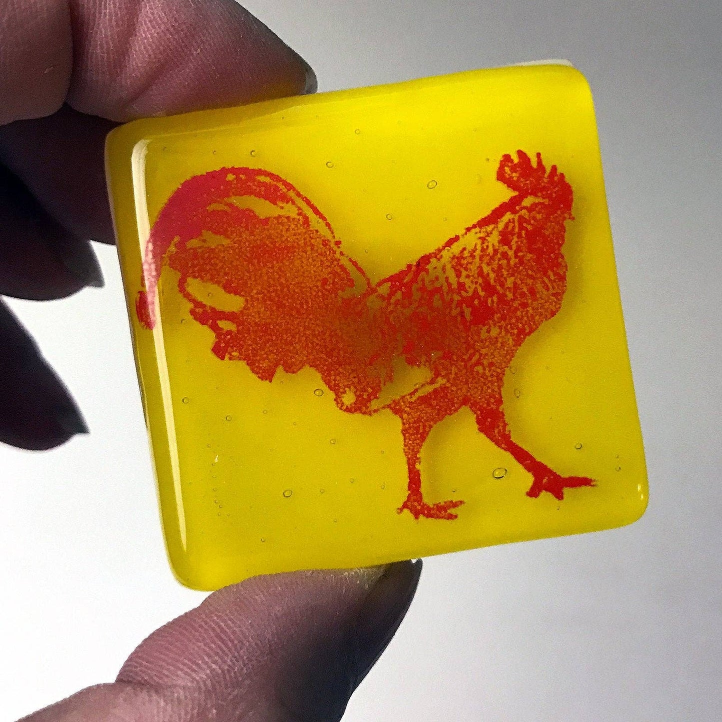 Glass Magnet - Rooster