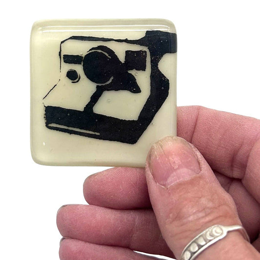 Glass Magnet - Polaroid Camera