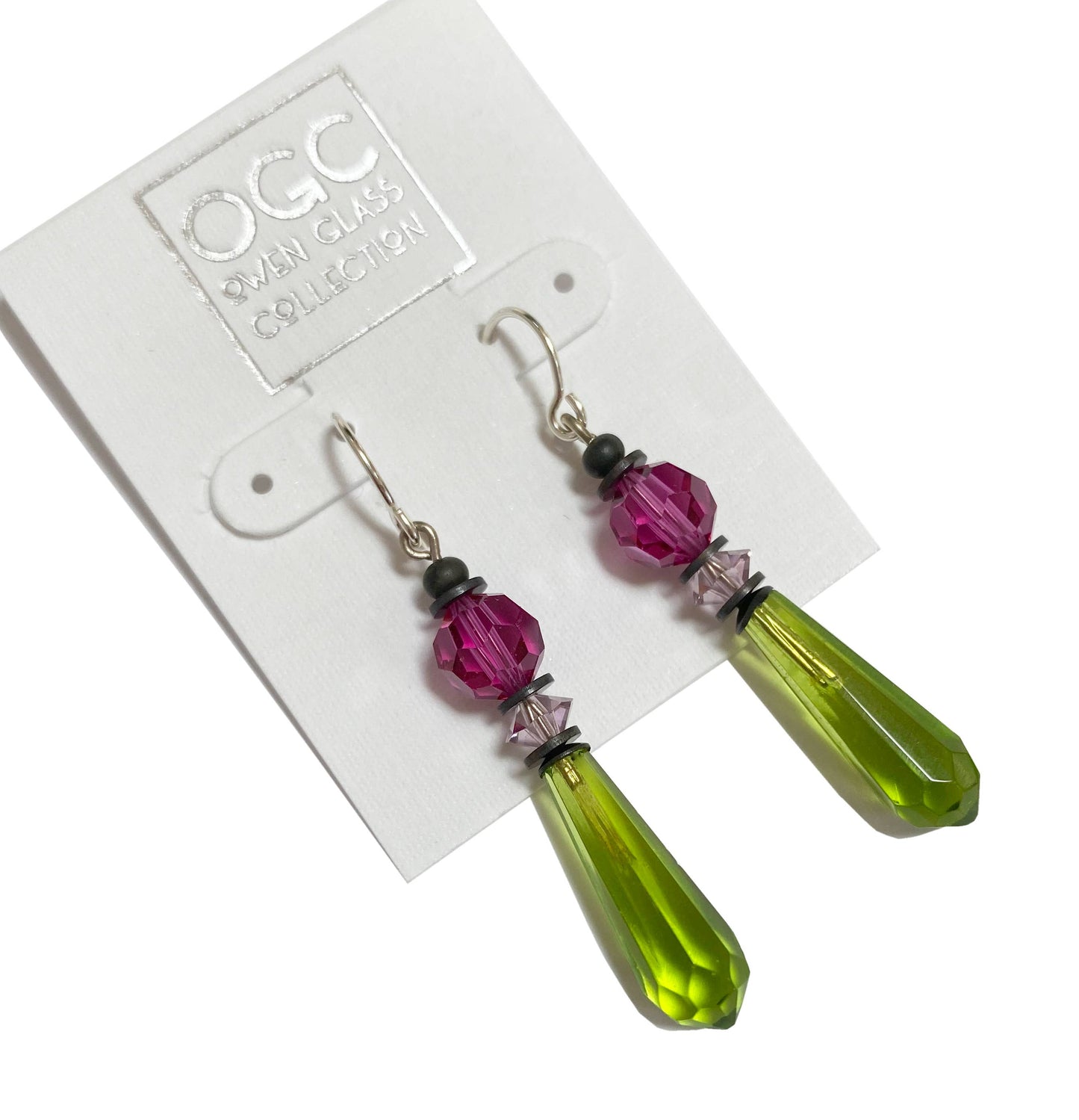 Opera Prism Earrings in Citrus Green