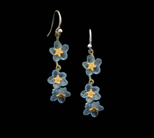 Forget Me Not Triple Flower Wire Earring