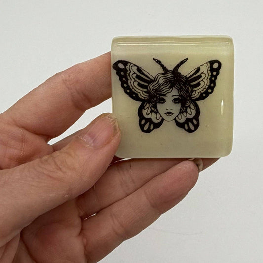 Glass Magnet - Butterfly Tattoo