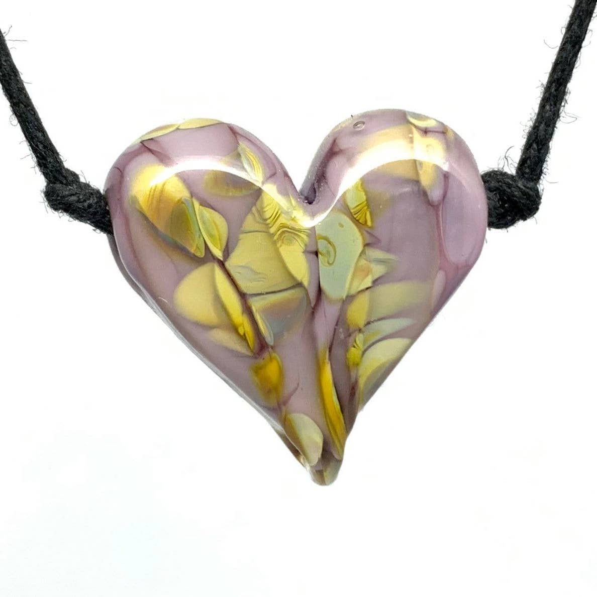 Confetti Flameworked Glass Heart Necklace