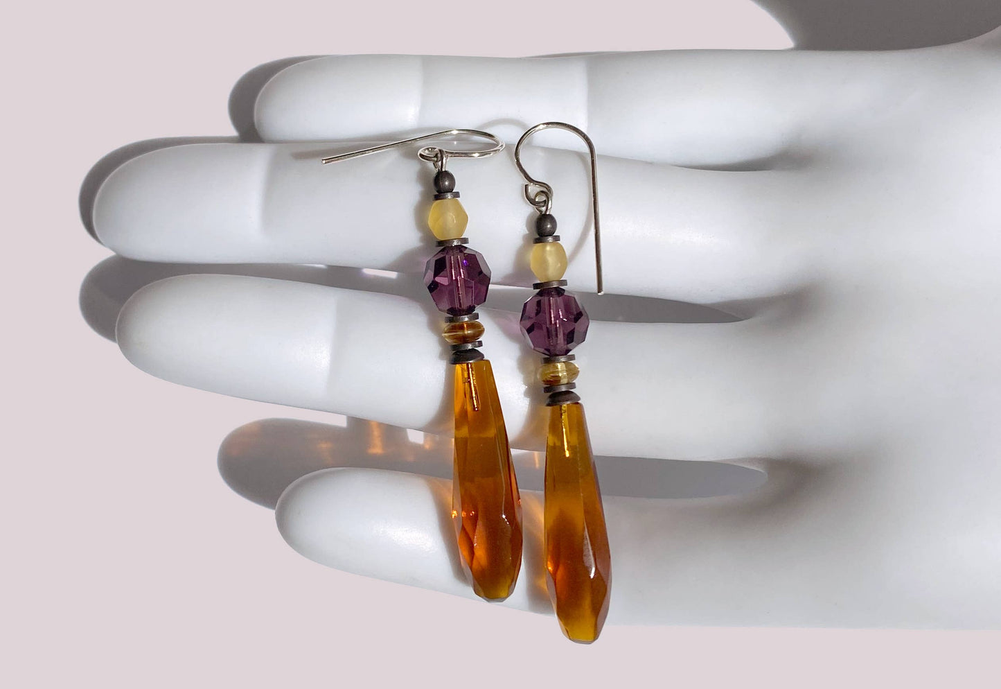 Long Topaz Prism Drop Earrings