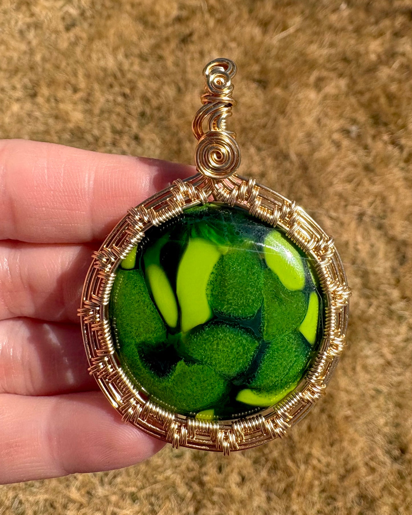 Wire-wrapped Nubbin Pendant