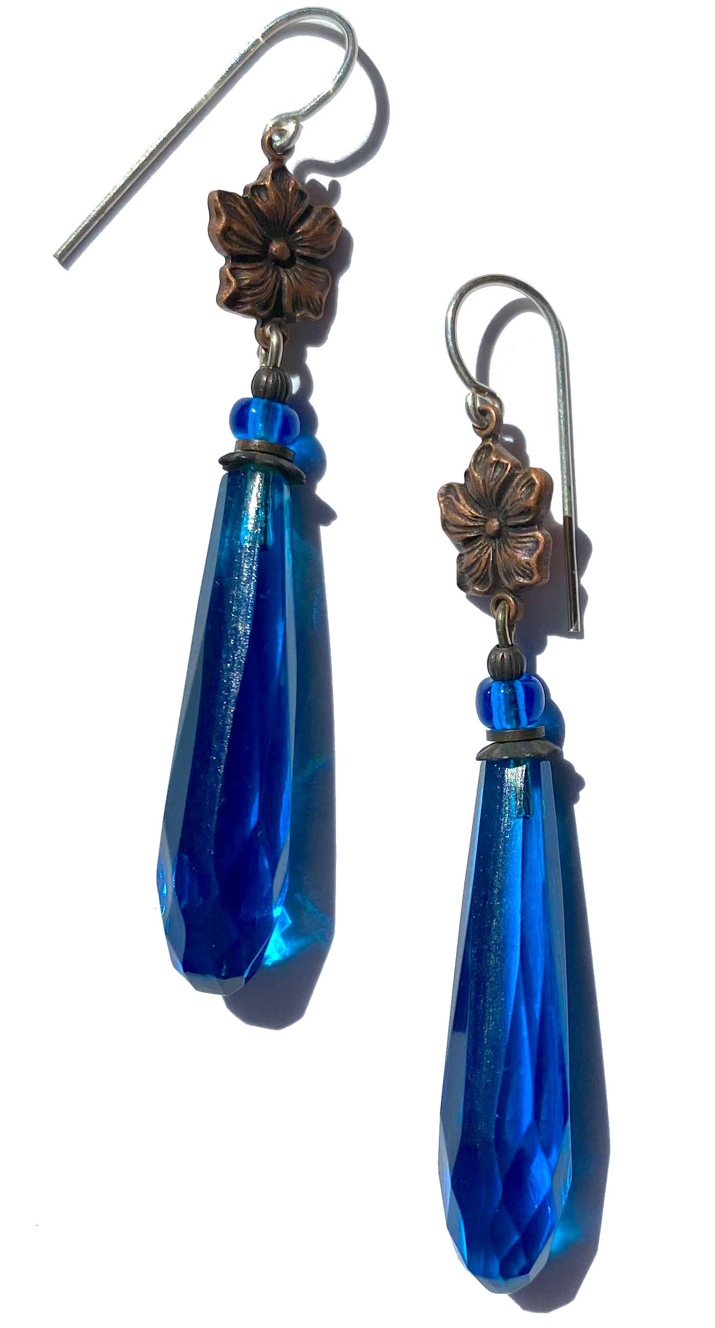 Long Turquoise Prism Drop Earrings