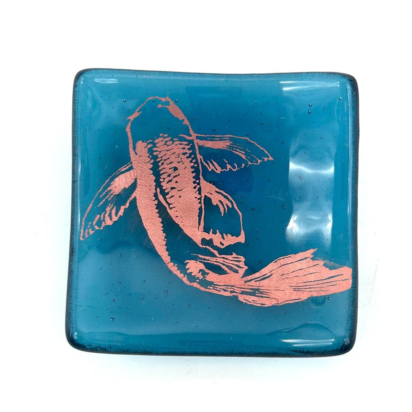 Enameled Glass Trinket Dish - Koi