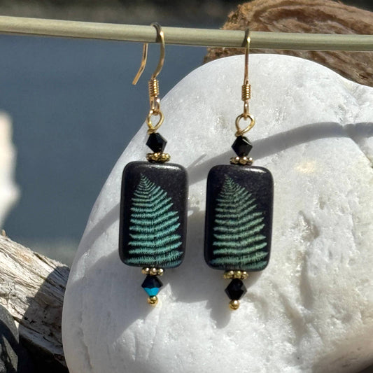 Etched Fern Earrings